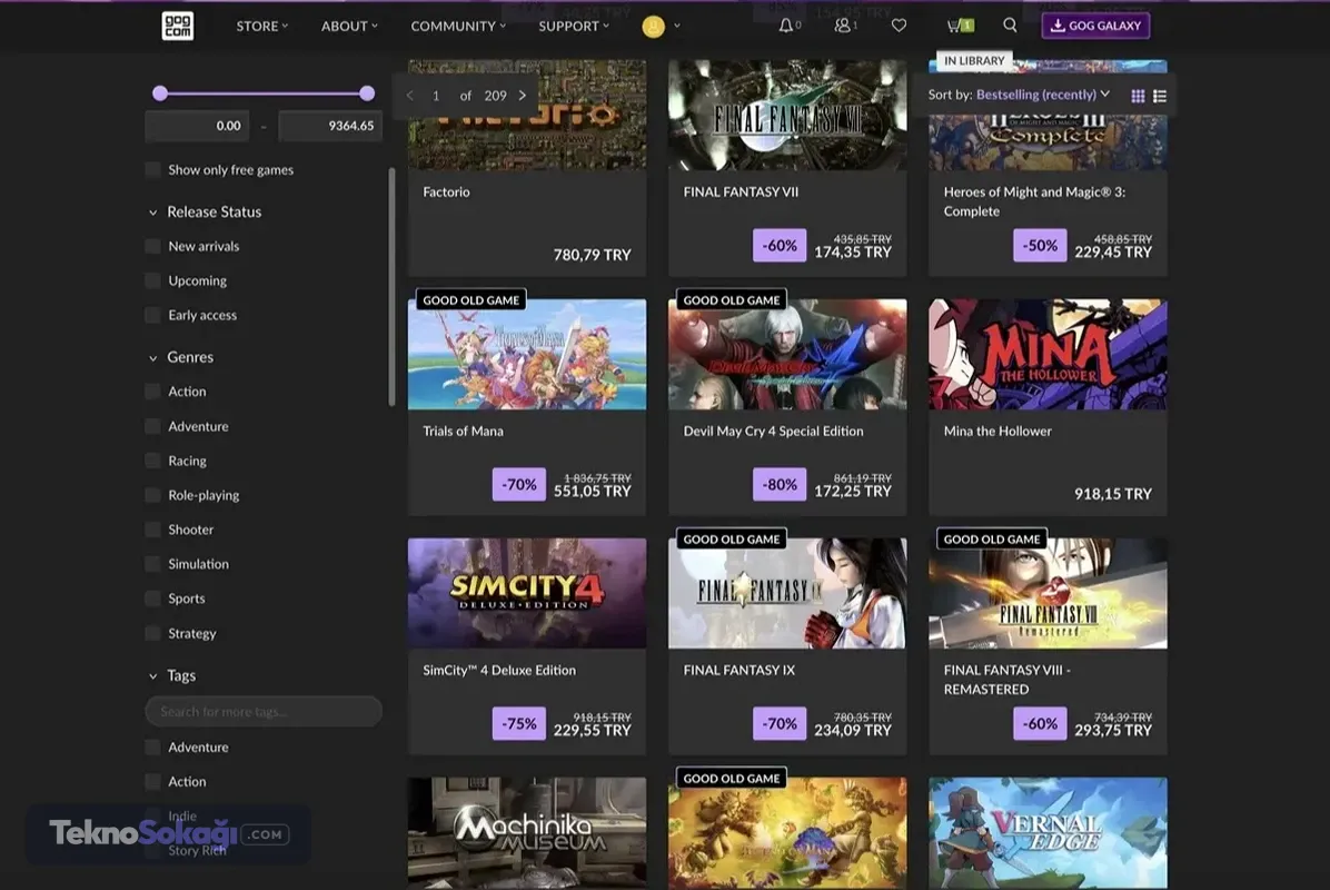 GOG Mağazasında Türk Lirası Desteği Başladı: Oyun Fiyatları Nasıl Değişecek?