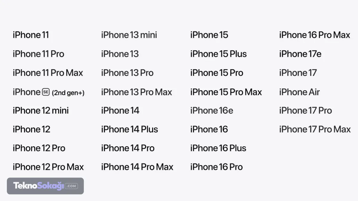 iOS 27 alacak telefonlar