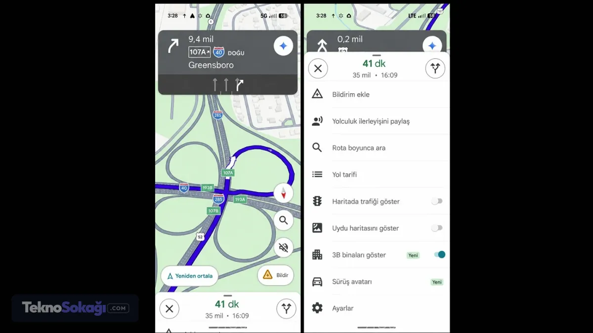Google Maps hız göstergesi