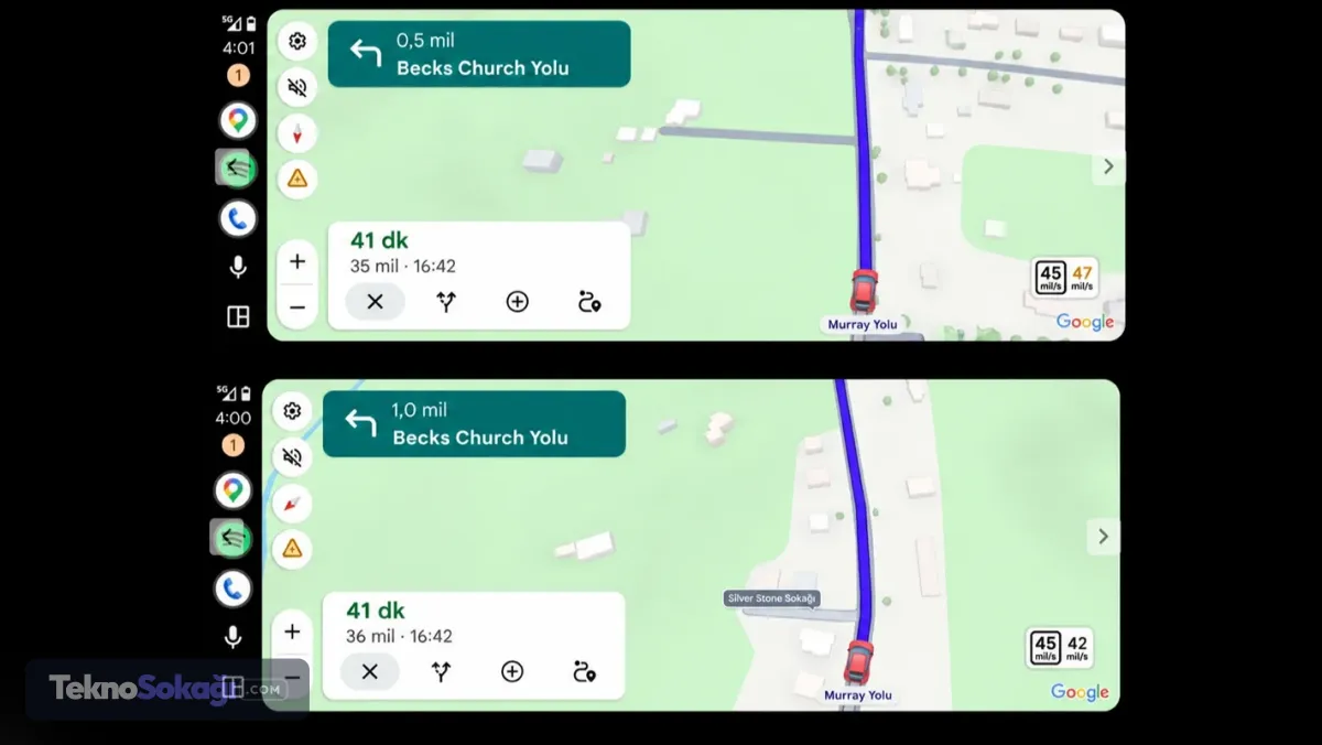 Google Maps hız göstergesi