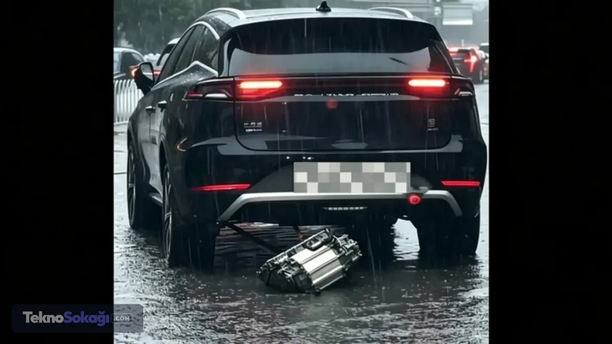 Görüntüler gündem oldu: Selde elektrikli aracın motoru mu koptu?