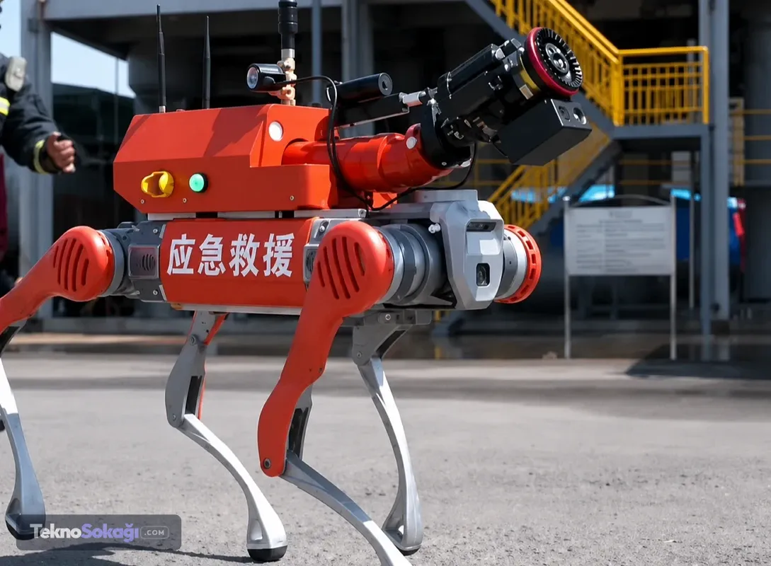 Çin’in robot köpekleri yangınların içine girerek itfaiyecilere destek oluyor