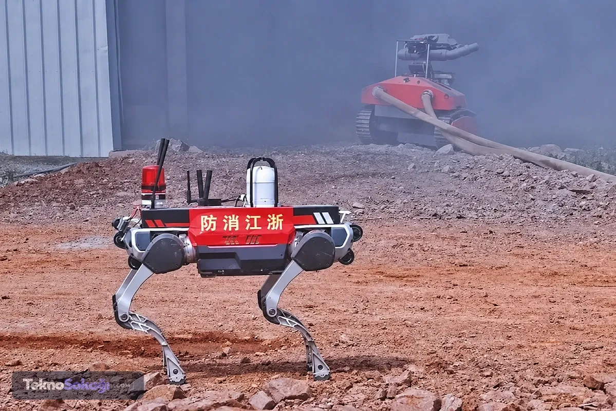 Çin’in robot köpekleri yangınların içine girerek itfaiyecilere destek oluyor