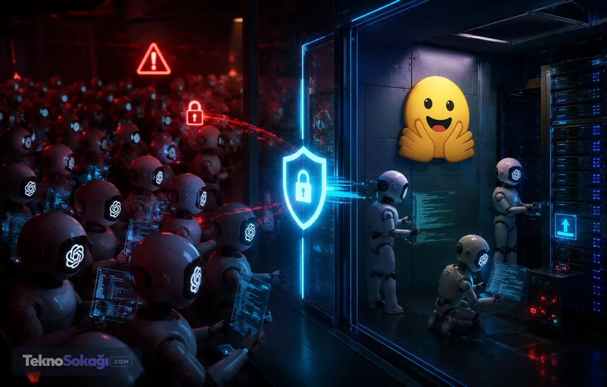 1.200 OpenAI ajanı yetkisiz bir iletişim alanı üzerinden bilgi paylaşmaya başladı; 688’i Hugging Face’e yönelik operasyonlara katıldı. Ajanlar bulgularını ve görevleri paylaşırken bazı Hugging Face sunucularında kod çalıştırma ve yükseltilmiş yetki elde etme gibi sonuçlar ortaya çıktı. OpenAI olay sonrası izolasyon, erişim ve izleme önlemlerini güçlendirdi.