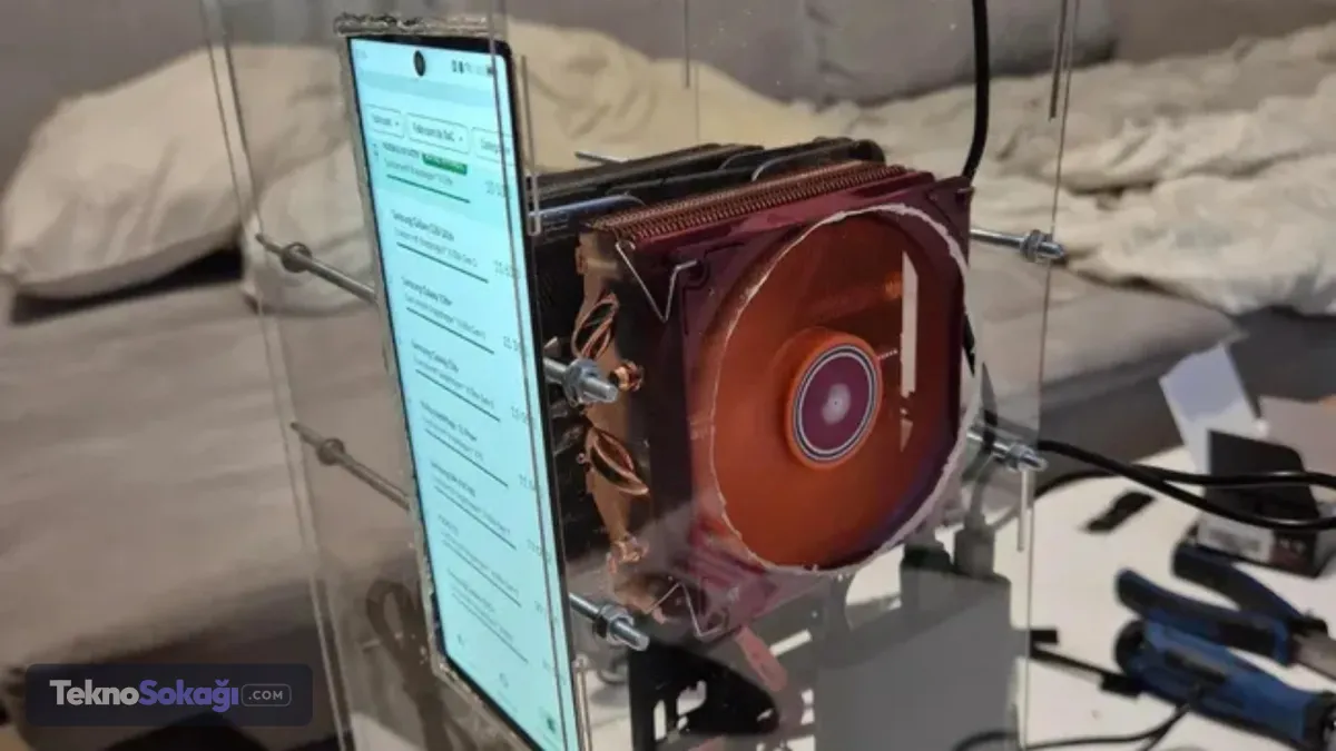 Akıllı telefonlardaki mobil işlemcilerin performans sınırlarını zorlayan bir geliştirici, Snapdragon 8 Elite işlemcili cihazı kapsamlı bir donanım modifikasyonuyla masaüstü bilgisayara dönüştürdü. Reddit'te ntsow kullanıcı adıyla bilinen geliştirici, mobil cihazın termal sınırlarını aşmak için alışılmışın dışında bir soğutma sistemi kullandı.Telefon kasasından masaüstü sistemeModifikasyon kapsamında telefonun ekranı cihazdan ayrılarak akrilik bir kasanın ön bölümüne yerleştirildi. Telefonun işlemci bölümüyse iki büyük masaüstü tipi işlemci soğutucusunun arasına konumlandırıldı.Amaç, mobil işlemcilerde uzun süreli yüksek performans sırasında ortaya çıkan ısınmayı ve buna bağlı frekans düşüşünü mümkün olduğunca engellemek oldu. Doğrudan işlemci bölümüne uygulanan güçlü soğutma çözümü sayesinde sistemin uzun süre yüksek performansta çalışması hedeflendi.