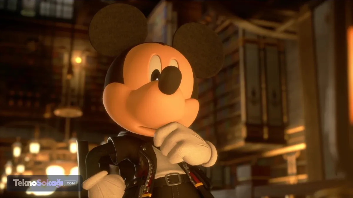 Kral Mickey için farklı oynanışFragmanda Kral Mickey'nin bölümü ise diğer karakterlerden farklı bir görsel ve oynanış anlayışıyla sunuldu.Üçüncü şahıs kamera açısıyla başlayan sahne, daha sonra 2D ve 3D unsurların bir arada kullanıldığı origami benzeri bir görsel stile dönüştü.Bu bölümün Paper Mario serisini andıran tasarımı dikkat çekerken, söz konusu mekaniklerin oyunun ne kadarında kullanılacağı henüz açıklanmadı.
