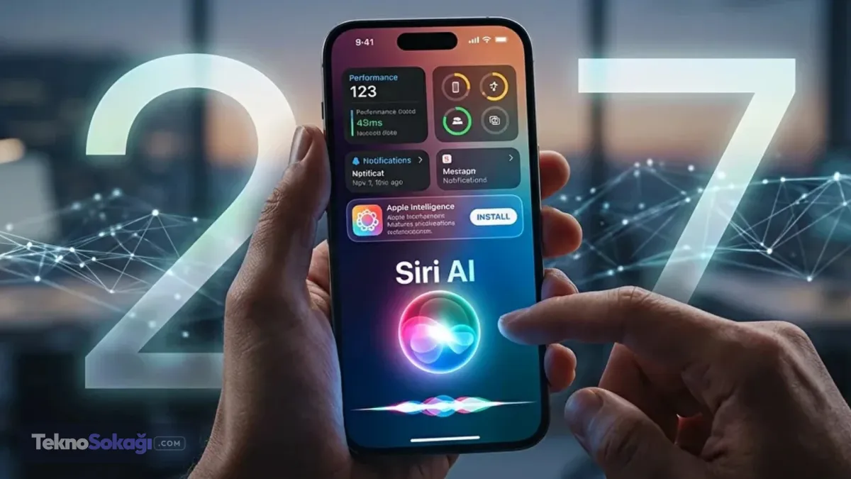 iOS 27 özellikleri neler?iOS 27 işletim sistemi ile birlikte Siri tamamen artık yapay zeka ile yenilenecek. Artık Siri ekranda yer alan içeriği anlayabilecek ve geçmiş sohbetlerin kaydını tutacak. Ancak bu özellik iPhone 15 Pro ve üst sürümlerinde kullanılabilecek. Siri'nin yanı sıra kilit ekranına sığmayan veya dar açılı fotoğrafların arka planı da yapay zeka tarafından tamamlanacak. Kamera üzerinden yemek kalorisi hesaplama, hesap bölge ve kartvizit tarama gibi özellikler de iOS 27 ile birlikte gelecek. iOS 27 işletim sisteminin ardından artık AirPods kullanıcılarına manuel bas ve tiz ayarı imkanı sunulacak.