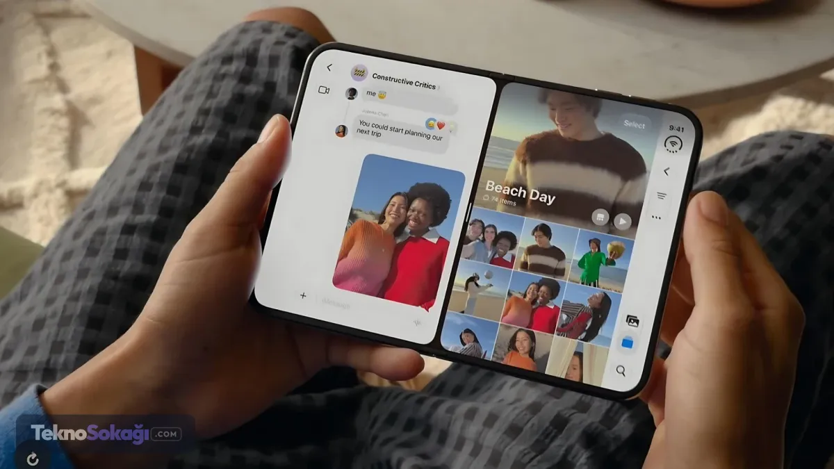 Ekran boyutları dikkat çektiGalazy Z Fold 8'iin açılan büyüklüğü 7,6 inç; kapalı boyutu ise 5,5 inçken; iPhone Duo'nun açık hali de 7,6 inç, kapalı hali de 5,4 inç olarak tanıtıldı. Her iki model de 120 Hz ekranla geliyor. Ayrıca, her iki model de ekran yapısı titanyum plaka ile desteklenebiliyor.