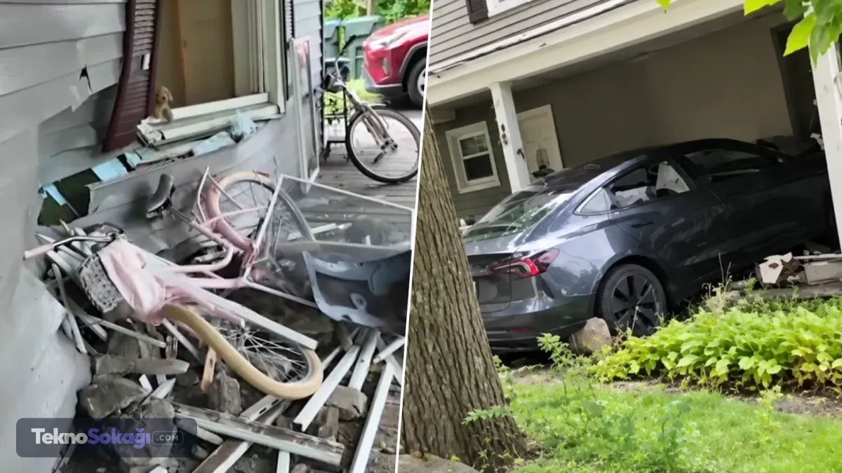 Tesla birden evin salonuna daldı! Ev sahibi yere yığıldı: 'Deprem oldu sandım'