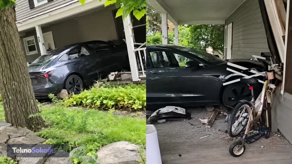 Tesla birden evin salonuna daldı! Ev sahibi yere yığıldı: 'Deprem oldu sandım'